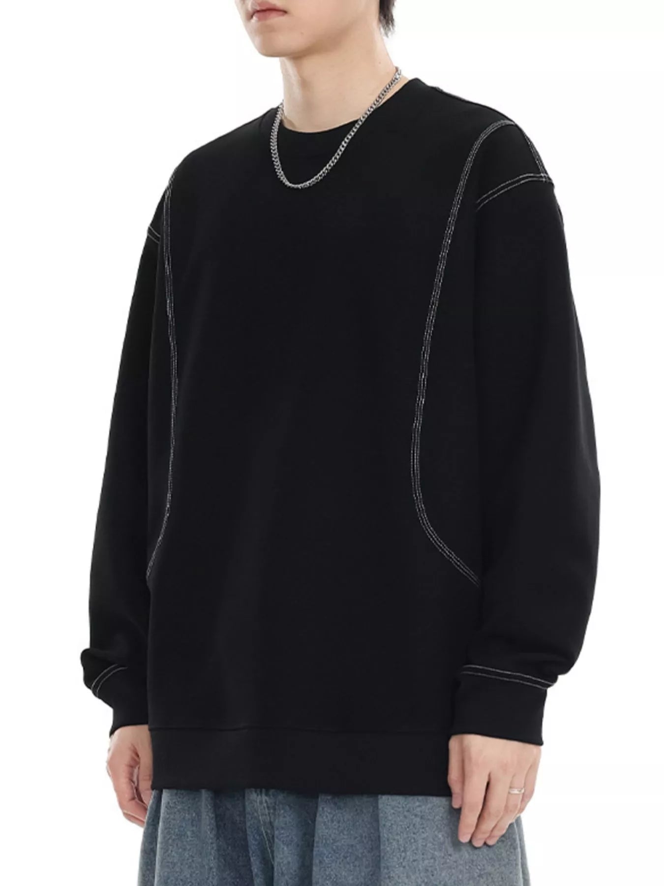 Men's Plus Size Round Neck Long Sleeve Sweatshirt - Farnelli