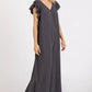 Mittoshop V-Neck Ruffled Cap Sleeve Wide Leg Jumpsuit - Farnelli