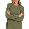Zenana Fleece Hi-low Boyfriend Sweatshirts with Pockets - DK OLIVE