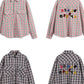 Men's Oversized Plaid Collared Neck Shirt - Farnelli
