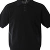 Men's Button Detail Short Sleeve Knit Polo - Black