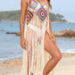 Fringe Spaghetti Strap Cover-Up - Farnelli
