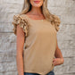 Nia Ruffled Tiered Sleeve Textured Top - Farnelli