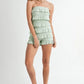 MABLE Pointelle Knit Fabric Ruffled Tube Romper - Farnelli