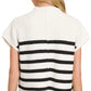 Zenana Short Sleeve Stripe Sweater - Farnelli