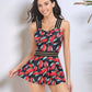 Ruched Printed Sweetheart Neck Two-Piece Swim Set - Farnelli