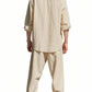 Men's Full Size Button Up Shirt and Pants Set Plus Size - Farnelli