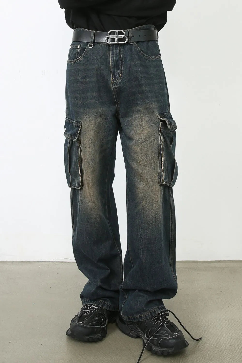 Men's Baggy Jeans with Cargo Pockets - Farnelli
