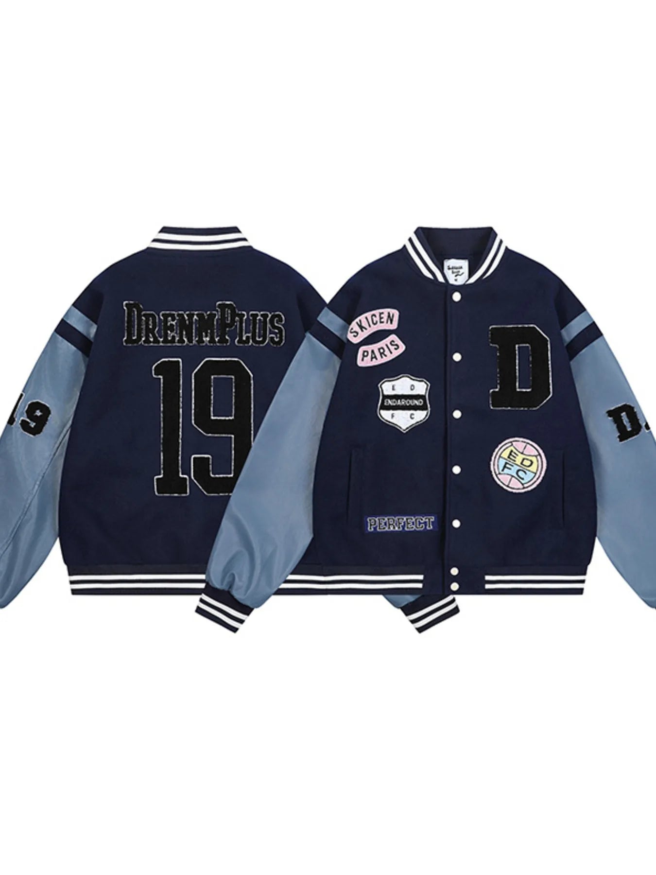 Men's Baseball Bomber Jacket with Patches - Farnelli