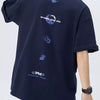 Men's Plus Size Round Neck Short Sleeve T-Shirt - Navy Blue