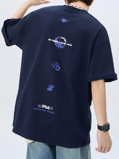 Men's Plus Size Round Neck Short Sleeve T-Shirt - Farnelli