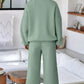 Drop Shoulder Zip Up Jacket and Drawstring Pants Active 2pcs Set - Farnelli
