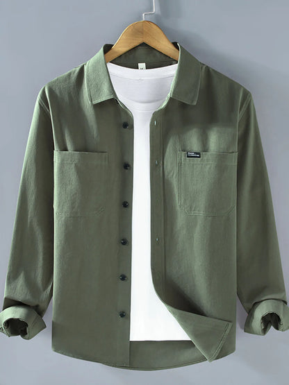 Men's Plus Size Button Up Long Sleeve Shirt - Farnelli
