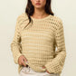 BiBi Round Neck Openwork Knit Cover Up - Farnelli