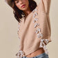 SO ME Checkered Plaid Tape Lace Up Ribbed Sweater - Farnelli