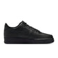 Nike Men's Air Force 1 '07 Triple Black men's shoes, side view with black leather upper and classic low-top design