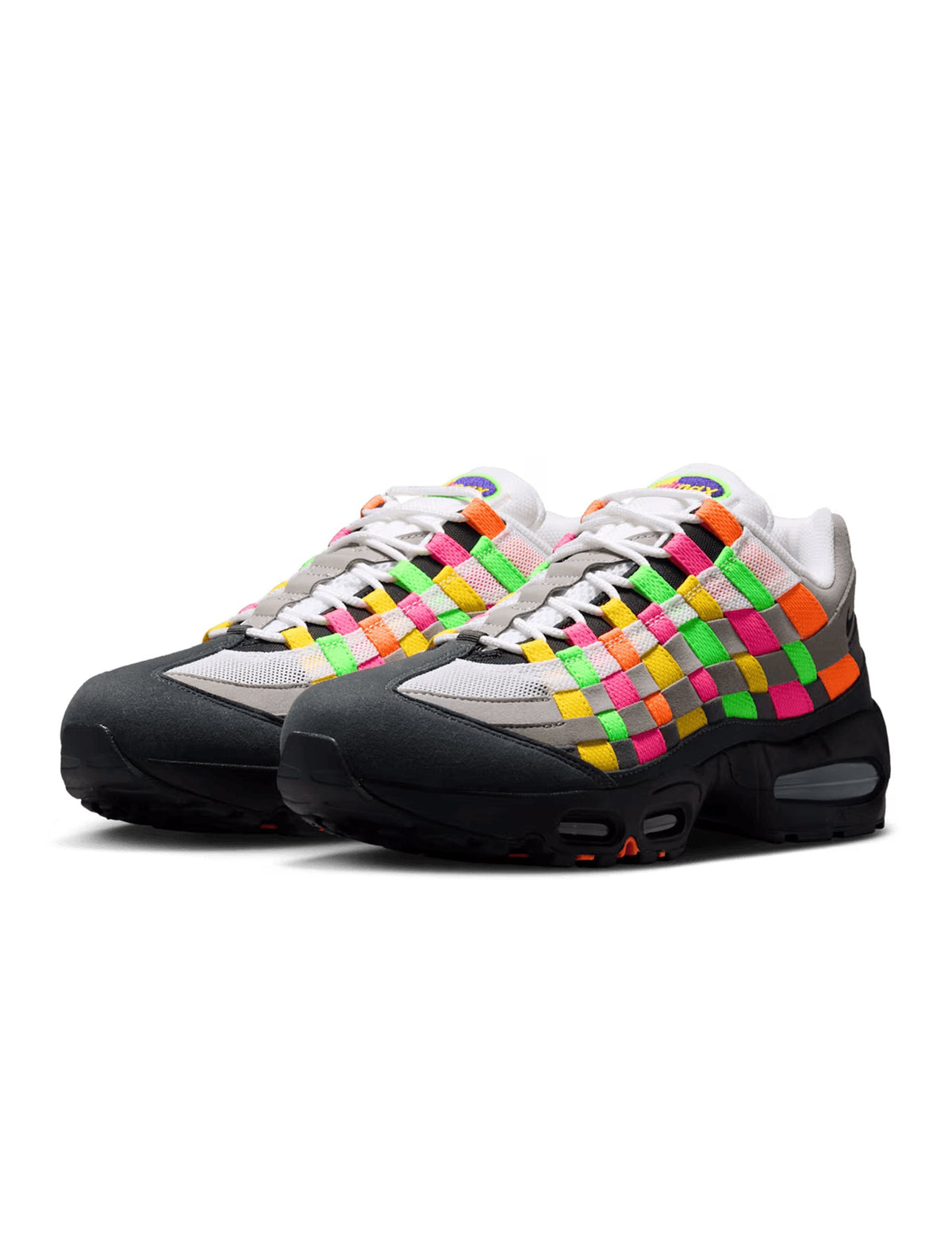 Nike Air Max 95 Big Bubble woven men's sneakers in multicolor with Hyper Pink and Green Strike accents