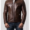 Albert Stylish Dark Brown Leather Jacket - Dark Brown