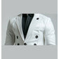 Albie White Leather Blazer for Men