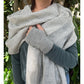 Gray Plush Knit Alpaca Scarf