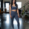 BRUSHED attain crossover legging - Cold Slate