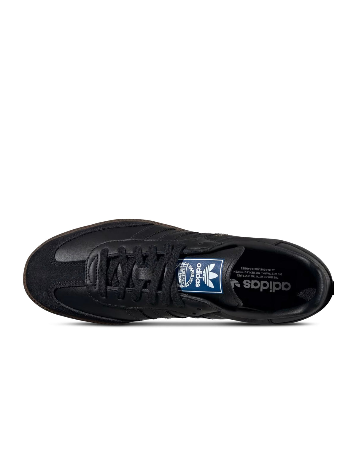 Men's Adidas Samba OG sneakers in black, side view with classic low-top design