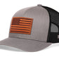 American Flag Trucker Hat Leather  |  Leather USA Snapback
