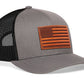 American Flag Trucker Hat Leather  |  Leather USA Snapback