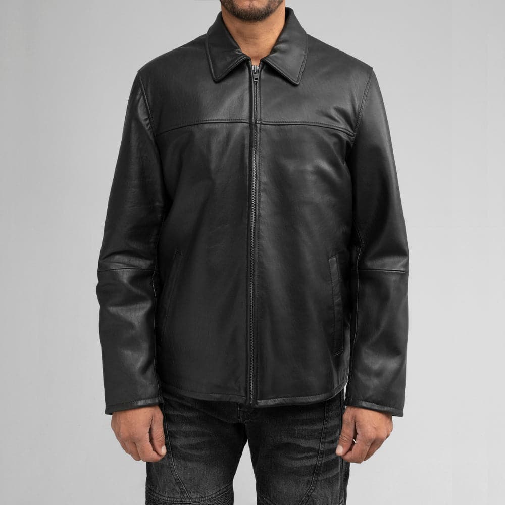 Whet Blu NYC Anderson men's classic cowhide leather jacket front view