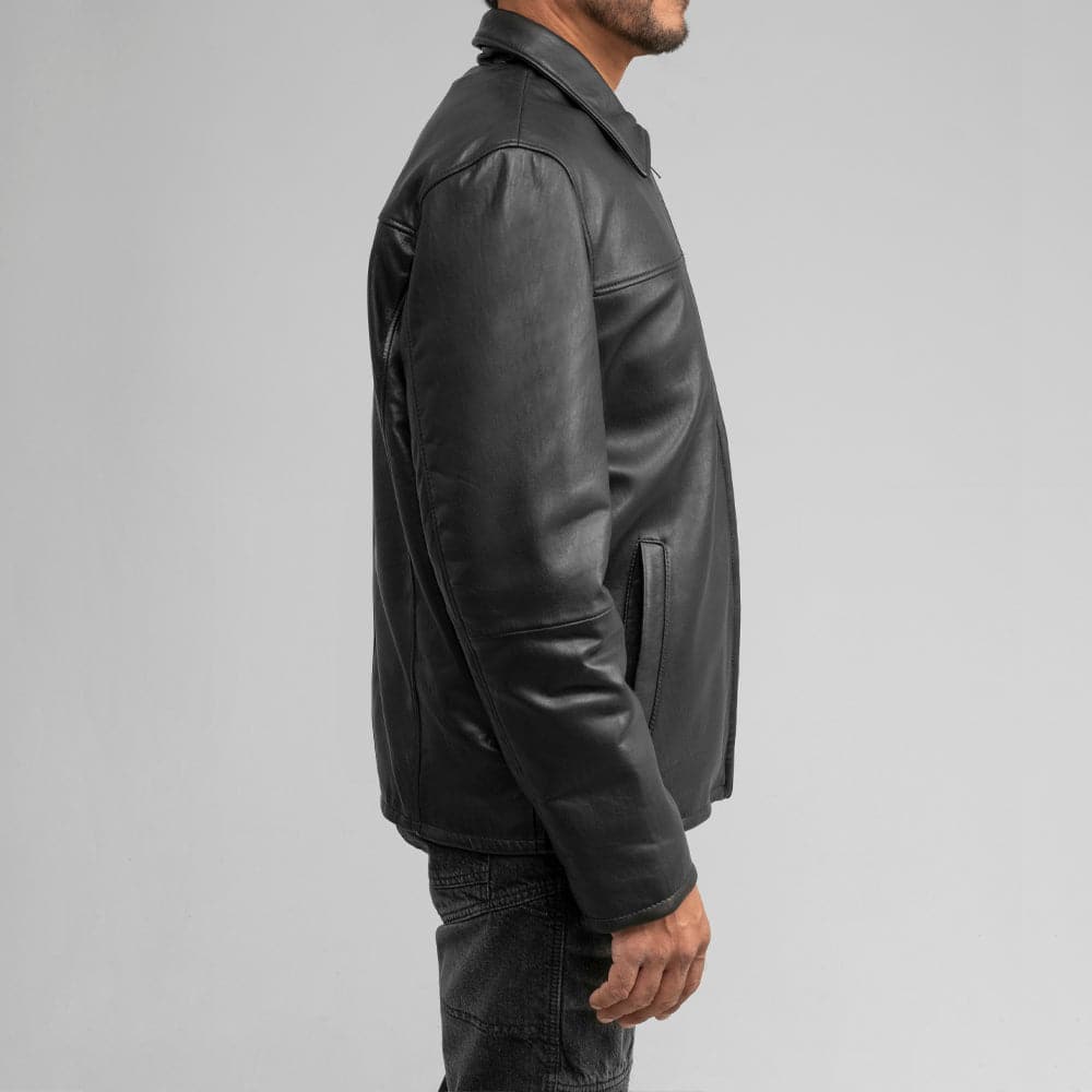 Whet Blu NYC Anderson men's classic cowhide leather jacket side view