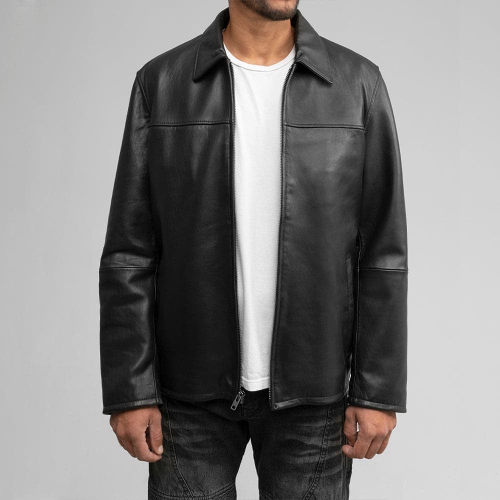 Whet Blu NYC Anderson men's classic cowhide leather jacket, stylish front view