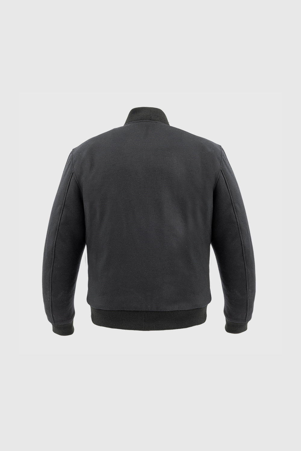 Back view of Whet Blu NYC Andre men's varsity leather jacket