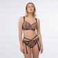 Samanta Antinea Black Transparent Embroidered Tanga Panty