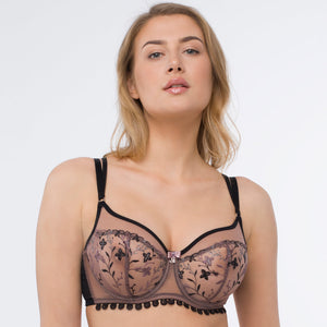Samanta Antinea Black Transparent Embroidered Underwire Bra