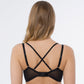 Samanta Antinea Black Transparent Embroidered Balconette Bra-2