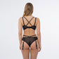 Samanta Antinea Black Transparent Embroidered Tanga Panty