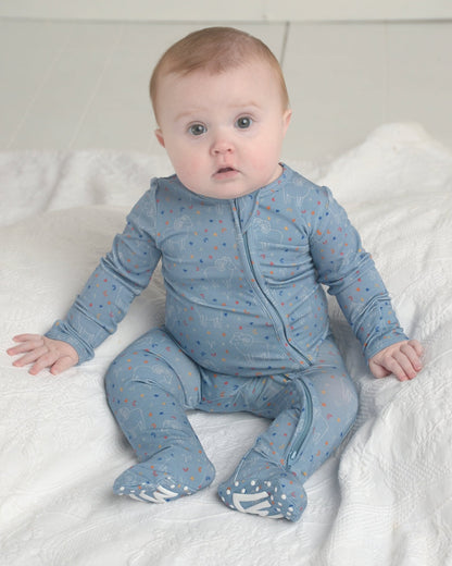 Aries Zodiac Bamboo Baby Pajamas – Zipper Footie