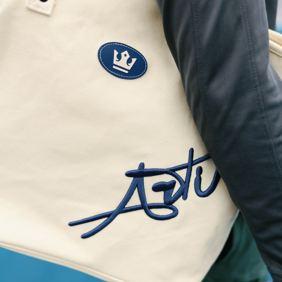 ARTI cream tote bag lifestyle view with spacious design and comfortable shoulder straps
