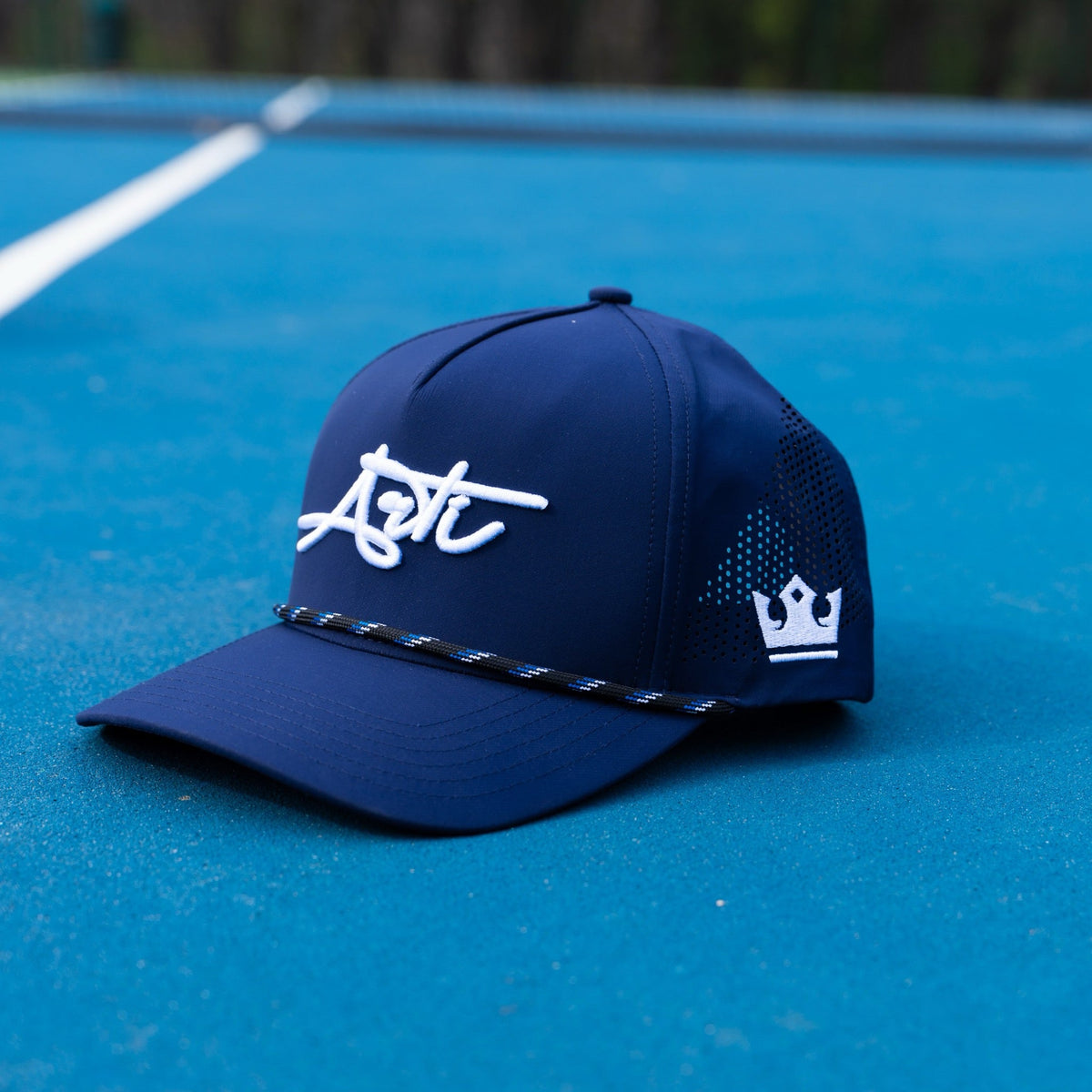 ARTI navy performance rope mesh classic hat with breathable mesh panels and curved brim