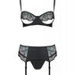 Sexy Open Cup Bra & Sheer Lace Garter String Set Passion Astrida-2