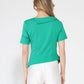 Gracia Fashion Women's Asymmetrical neck ruched detail solid top