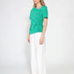 Gracia Fashion Women's Asymmetrical neck ruched detail solid top
