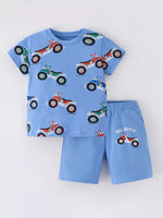 Children's Cartoon ATV Print Tee and Shorts Set - Farnelli