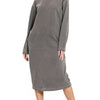 Zenana Soft Fleece Pigment Dye Sweatshirts Dress - ASH BLACK