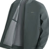 Men's Plus Size Zip-Up Bomber Jacket with Pockets - Gray Green