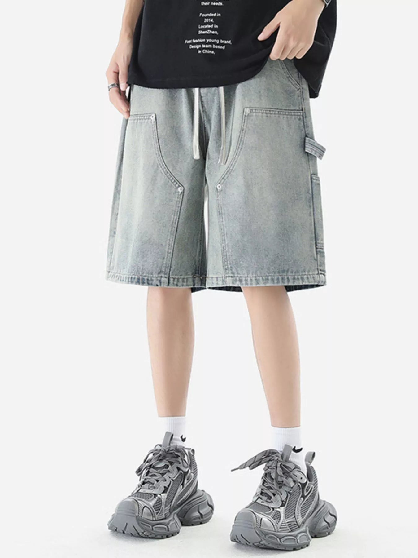 Men's Vintage Wash Denim Shorts - Farnelli