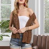 ADORA Crochet Vest With Scallop Hem - MOCHA