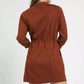 Umgee Drawstring Cable Knit Mini Dress with Pockets - Farnelli