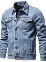 Men's Button Down Long Sleeve Denim Jacket - Farnelli