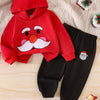 Children's Christmas Santa Hoodie & Pants Set - Red